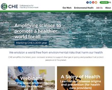 <p>Home page, featuring an interactive lead graphic, links to featured pages, latest blog posts, latest news, and upcoming chat-based calls.</p>